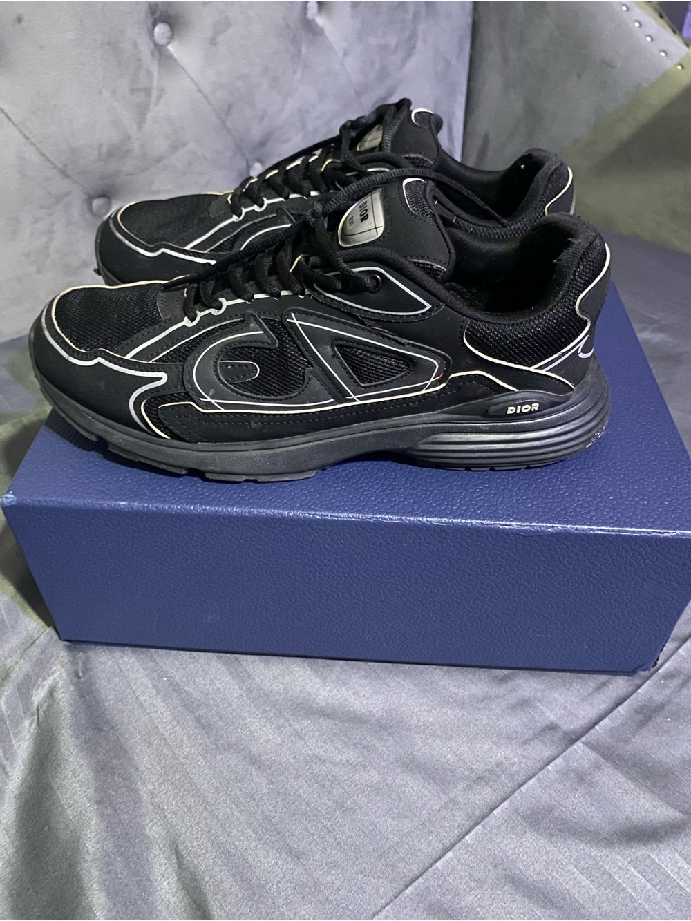 Dior Men’s Black & White Trim Runner Sneakers